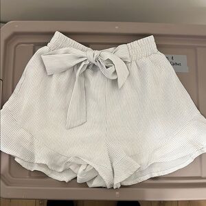 She + Sky High Waist White Shorts